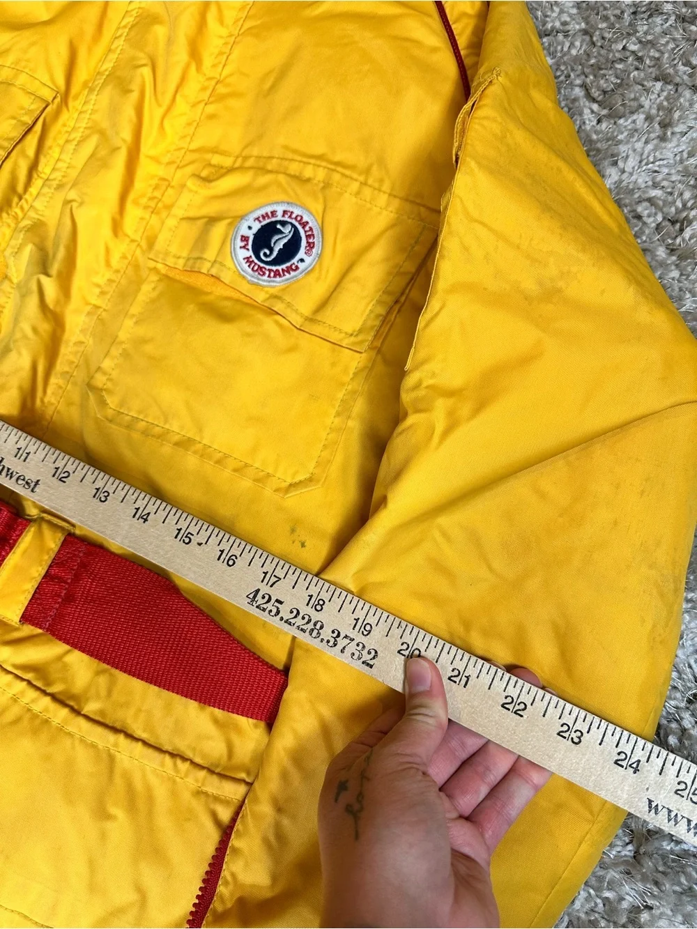 Vintage Mustang Buoyant Marine Wear SH415 Survival Suit Yellow Mens M